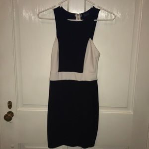 Black and white form fitting dress
